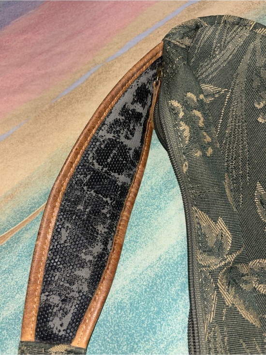 AmeriBag Embroidered colors black with olive gold and tan floral patterns
